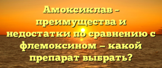 Амоксиклав – преимущества и недостатки по сравнению с флемоксином — какой препарат выбрать?