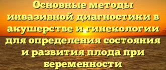 Основные методы инвазивной диагностики в акушерстве и гинекологии для определения состояния и развития плода при беременности